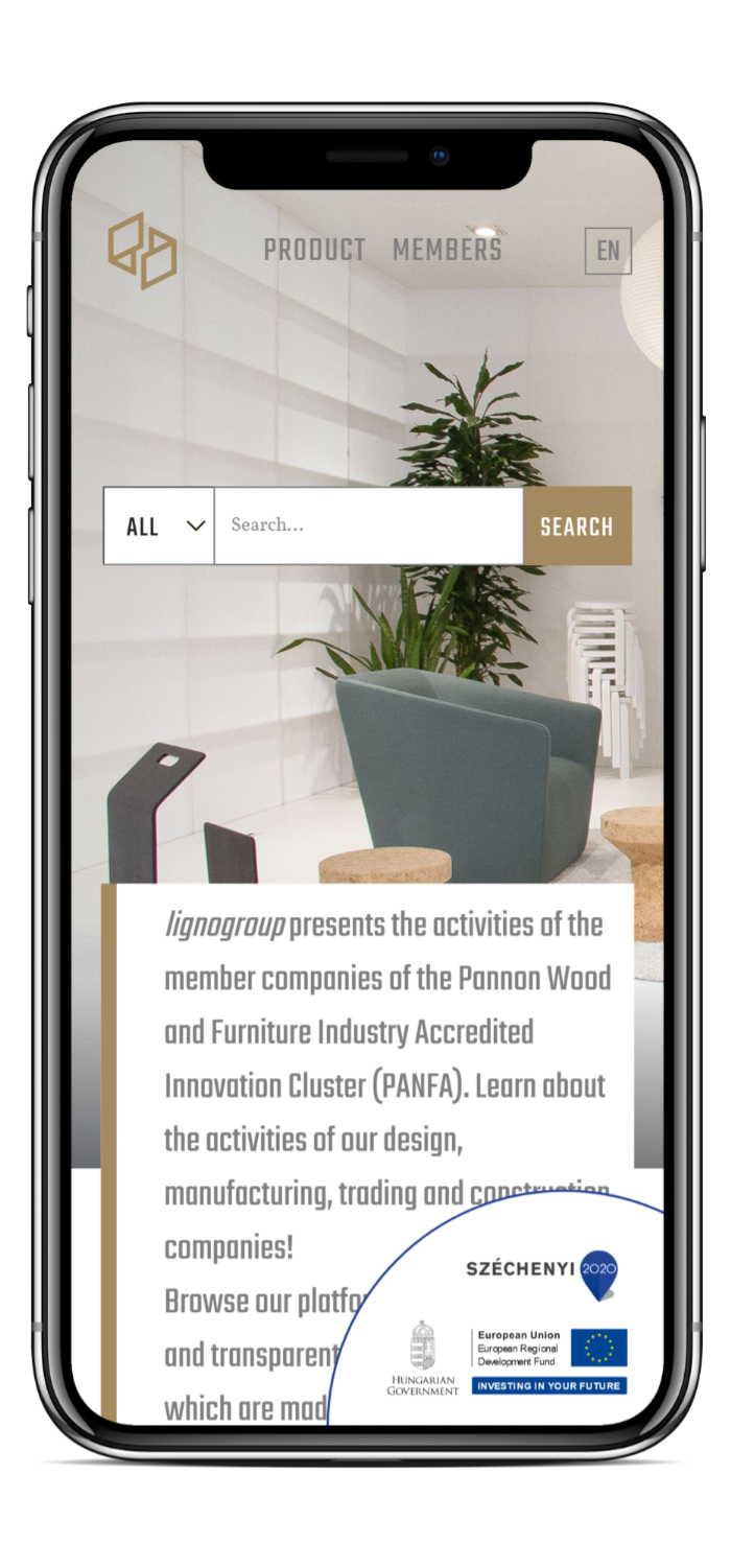 lignogroup.eu site on an iPhone