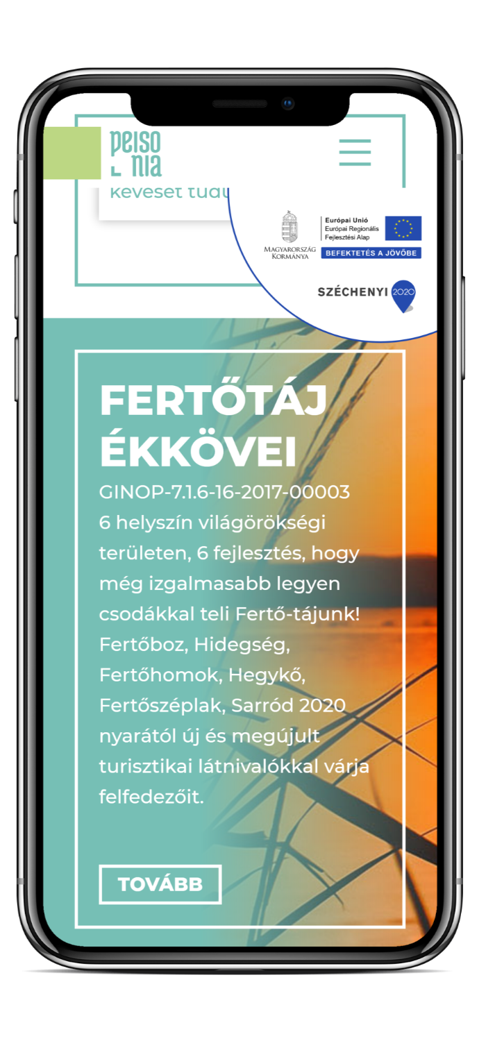 peisonia.hu site on an iPhone